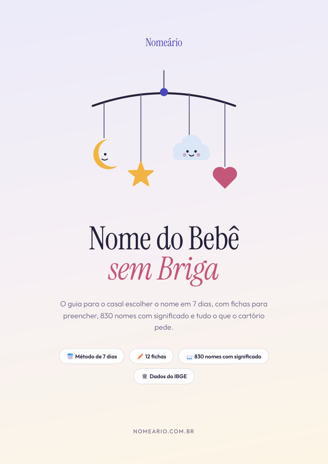 Capa do ebook Nome do Bebê sem Briga